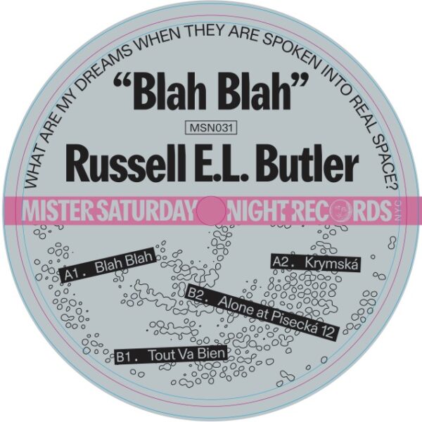 Russell Butler - Blah Blah - Mister Saturday Night Records - MSN031 - 12", EP